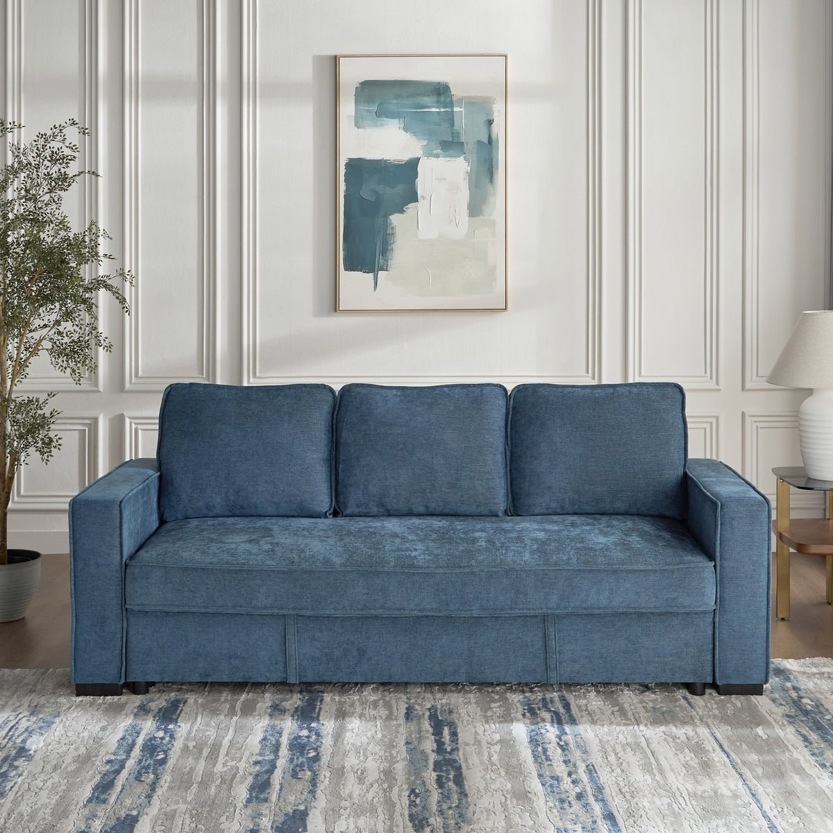 كنبة سرير قابل للسحب 3 مقاعد قماش بمساحة تخزين – Sofa Bed 3 Seater with Storage — صورة 1 من 9