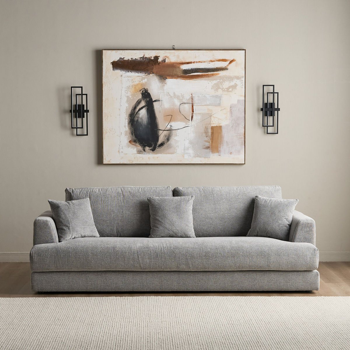 كنبة 3 مقاعد قماش – 3 Seater Fabric Sofa — صورة 1 من 9